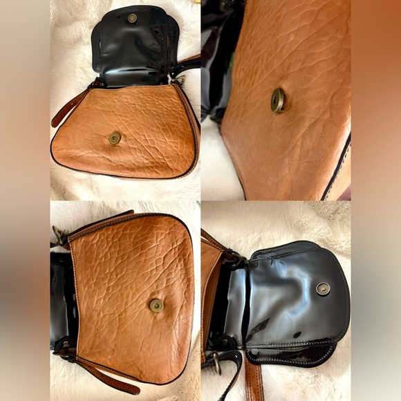 Auth🌷Fendi🌷 Zucca Shoulder Bag Nappa B Bis Patent Trim Pochette/Flap Bag⚡️ - Picture 11 of 16